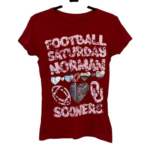 NWT GG The Brand OU Sooners Graphic Red Short Sleeve Tee Shirt - Picture 1 of 4
